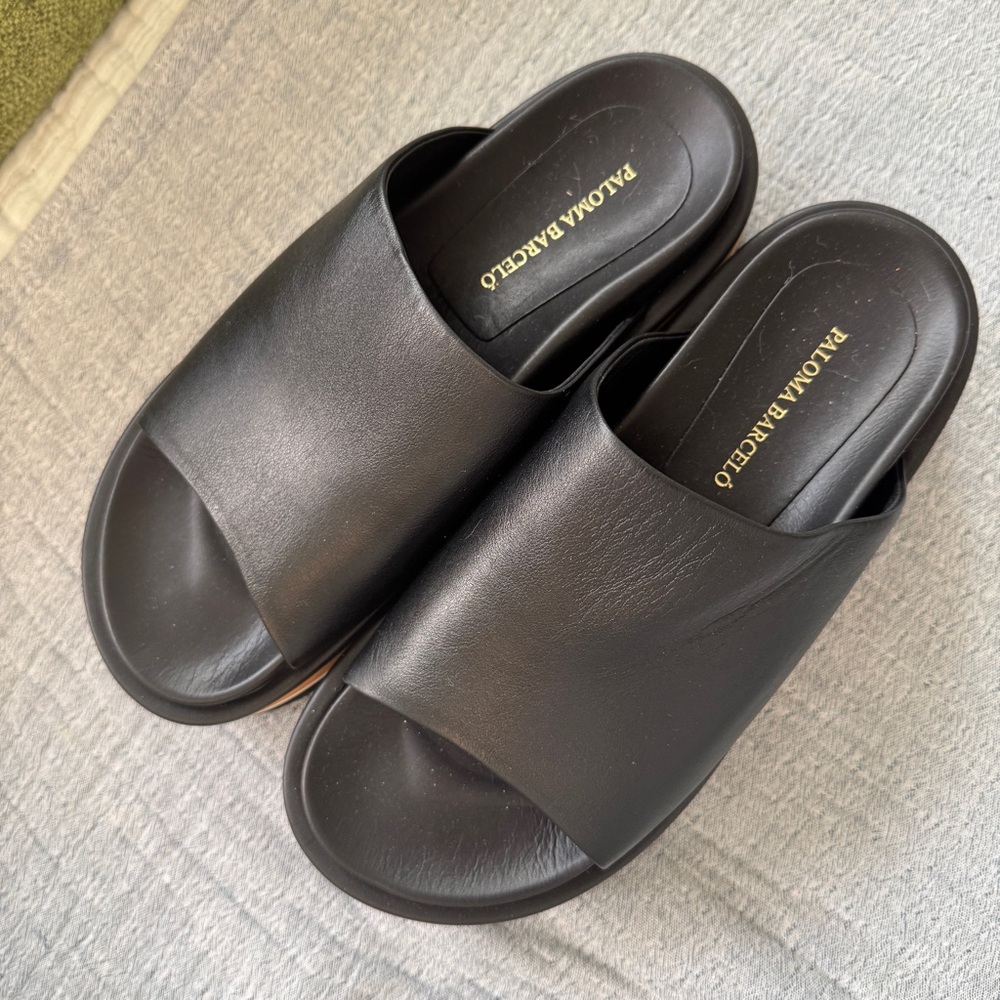 NWT Free People x Paloma Barceló Black Leather Platform
Sandals Size 40 EU/9.5M - Picture 10 of 16